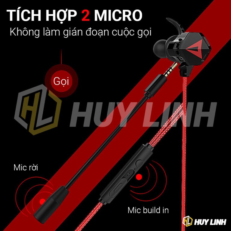 Tai nghe chơi game FPS Pubg G901 có Micro HD, chân 3.5mm - có Mic âm thanh chuẩn Stereo chuyên Game Mobile, PC /ROS/FF