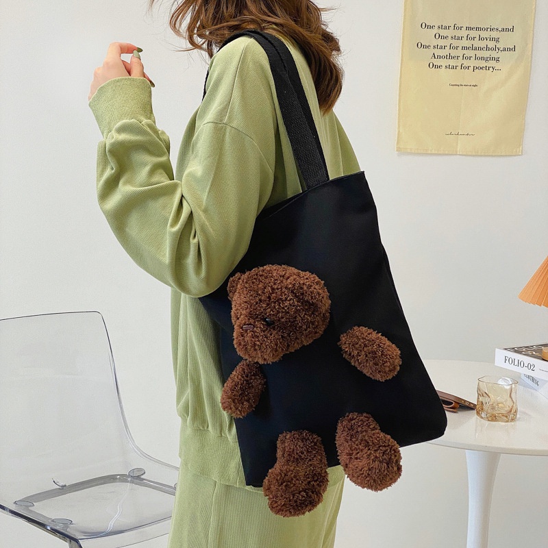 Túi Xách Canvas Sức Chứa Lớn Họa Tiết Hoạt Hình Thời Trang Cho Nữ