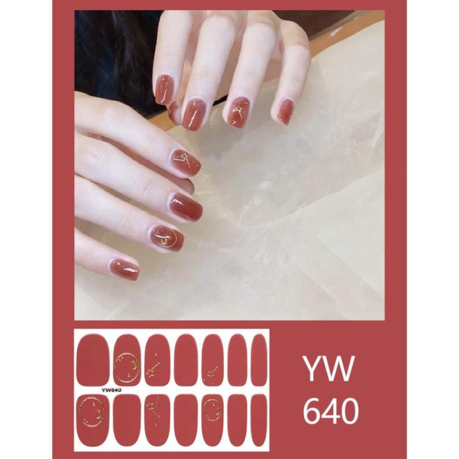 Bộ sticker án móng tay in hình trang trí 3D dễ thương Nail wrap