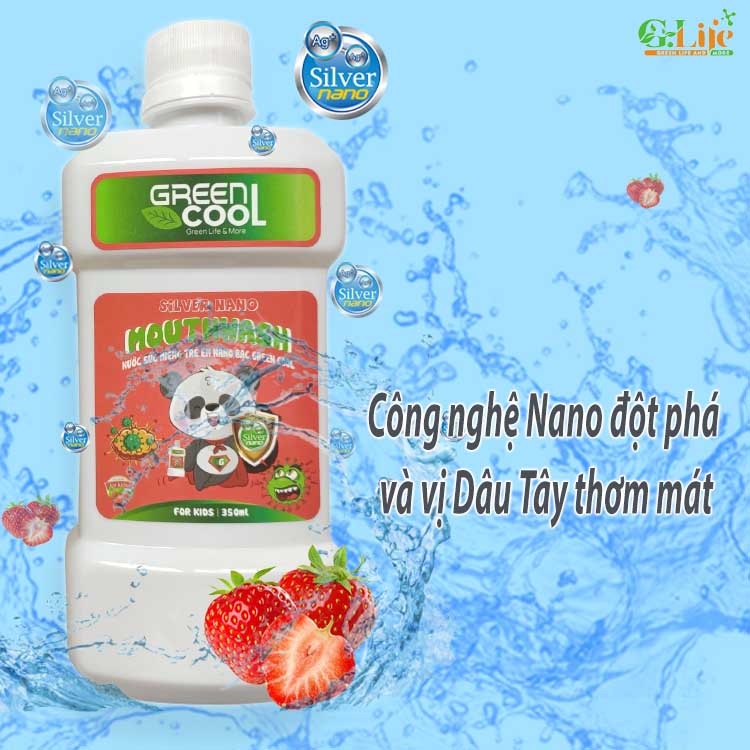Nước Súc Miệng Nano Bạc Green Cool  Ngăn Ngừa Hôi Miệng và chảy máu chân răng