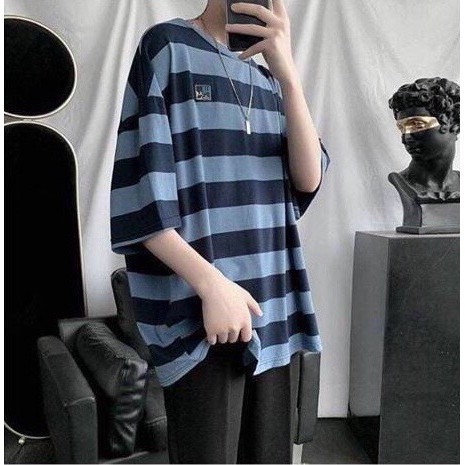 [ Có Ảnh Thật ] Áo thun unisex tay lỡ form rộng - sọc tem vuông | BigBuy360 - bigbuy360.vn