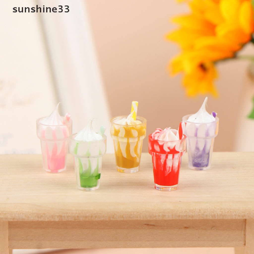 Bộ 5 Ly Kem / Trà Sữa / Đồ Chơi Búp Bê Cỡ 1 / 12
