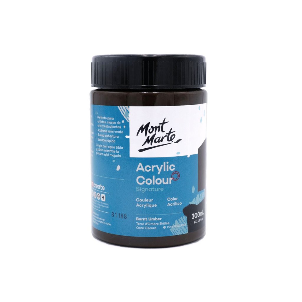 Màu Acrylic Mont Marte 300ml - Burnt Umber - Acrylic Colour Paint Signature 300ml (10.1oz) - MSCH3027