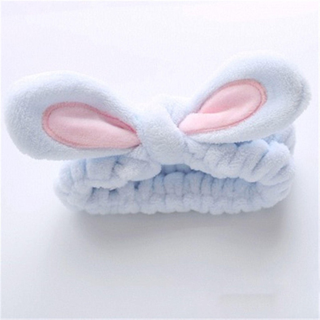 Băng Đô Cài Tóc Phối Lông Tai Thỏ Thiết Kế Đơn Giản Dễ Thương Cho Nữ