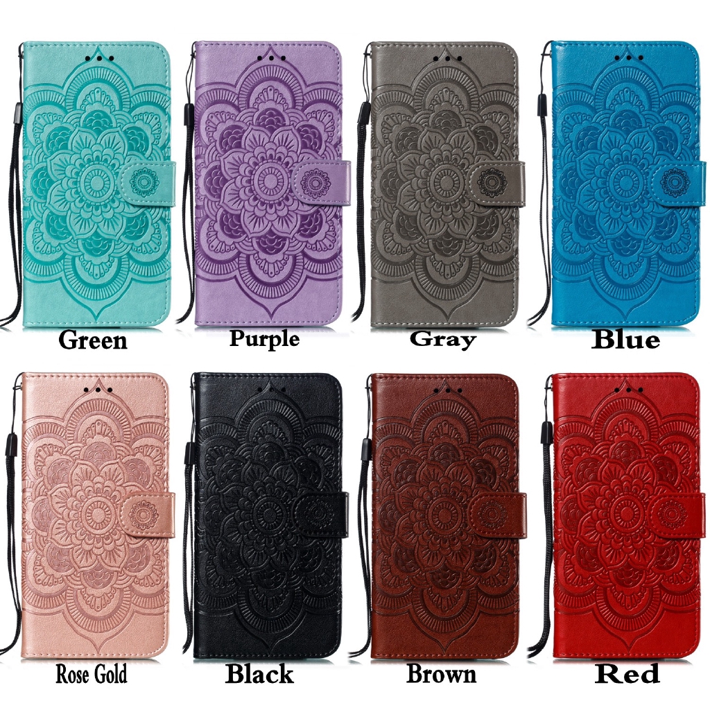 Bao da điện thoại màu trơn họa tiết hoa có dây đeo cho iPhone XS MAX XR 7 8 PLUS | BigBuy360 - bigbuy360.vn