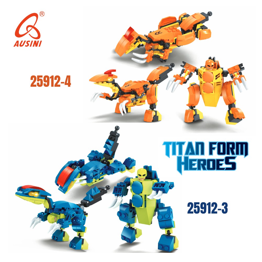 Đồ chơi lắp ráp KEYIXING Ausini TitanForm Heroes - Robot và Khủng long 25912