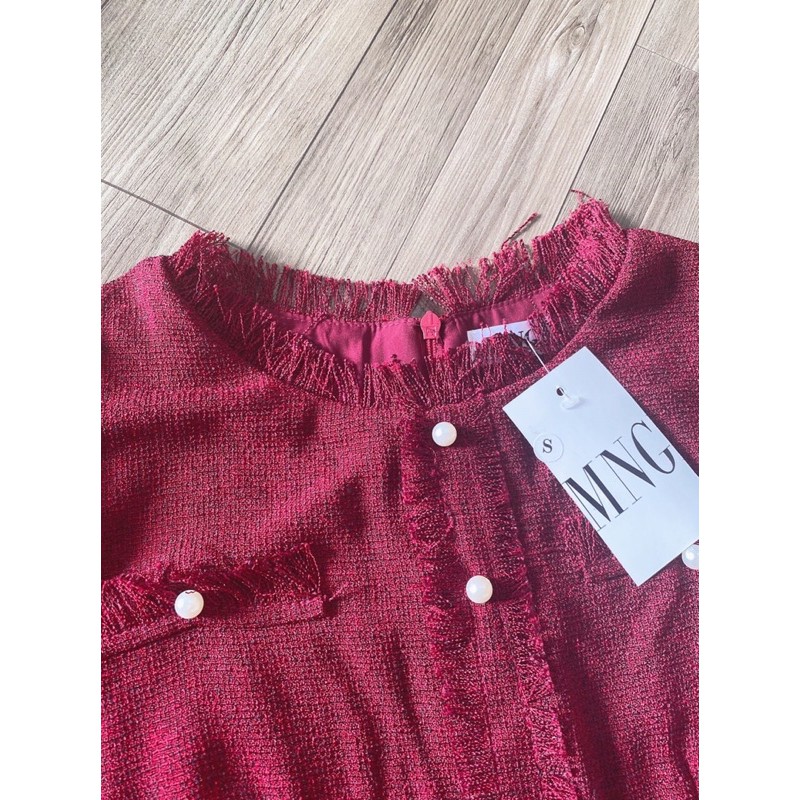 VÁY DẠ TWEED ĐỎ