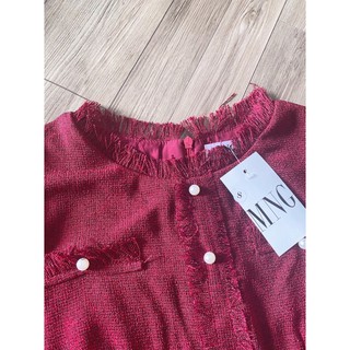 VÁY DẠ TWEED ĐỎ