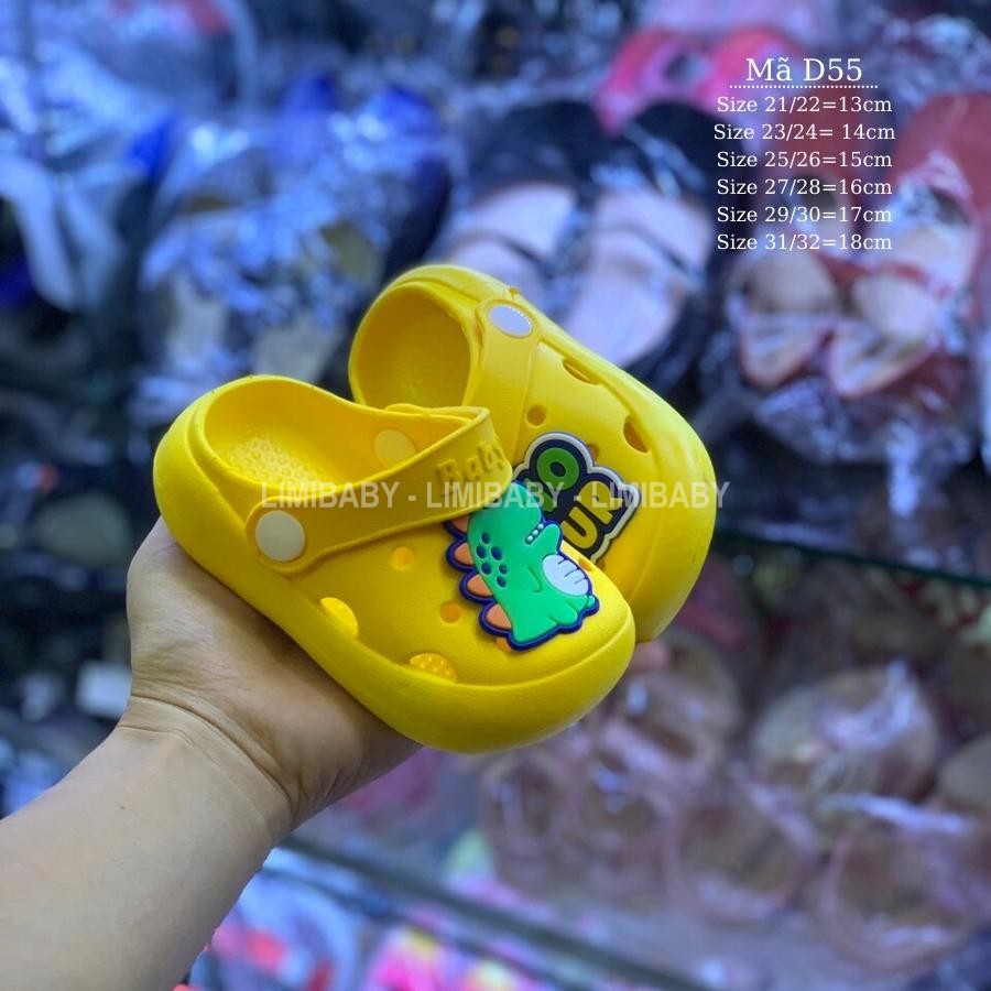 Sục cho bé trai bé gái LIMIBABY dép khủng long vàng xanh cute đi trong nhà đi biển chống trơn cho trẻ em 1-5 tuổi D55