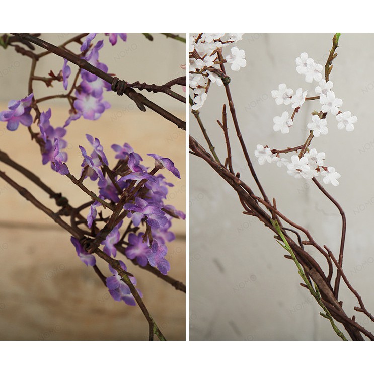Hoa lụa cao cấp - Cành hoa cherry peach
