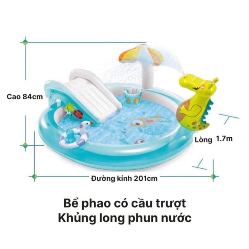 Bể bơi có cầu trượt hình khủng Long