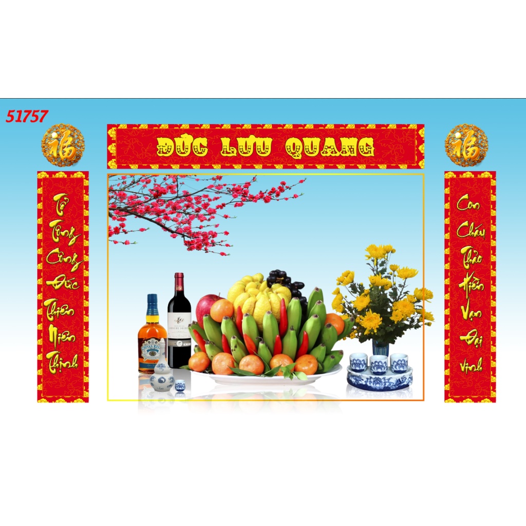 Tranh dán tường 3d hoàng phi câu đối