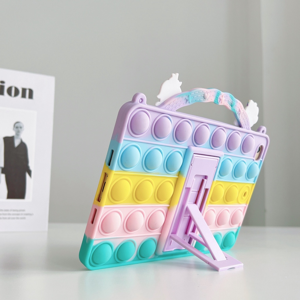 For iPad Mini 1 2 3 4 5 6 Air 1 2 3 4 5 9.7 2017 2018 10.2 7th 8th 9th 5th 6th Gen 10.5 10.9 11 Pro 2020 2021 Cartoon Soft Silicone Case With Stand Kids Tablet Cover