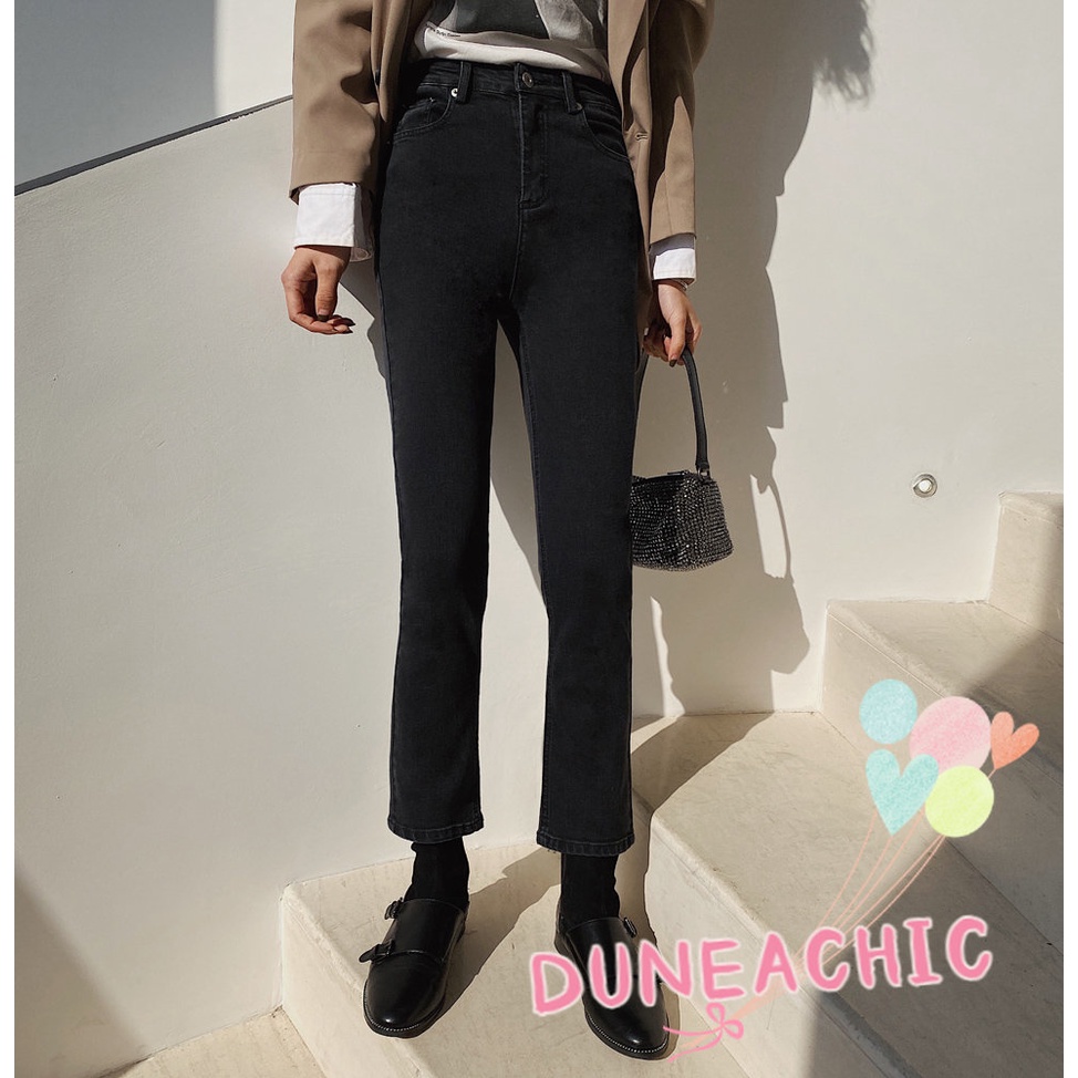DUNEA Quần Jean Dài Lưng Cao Co Giãn Tốt Thiết Kế Quyến Rũ Cho Nữ