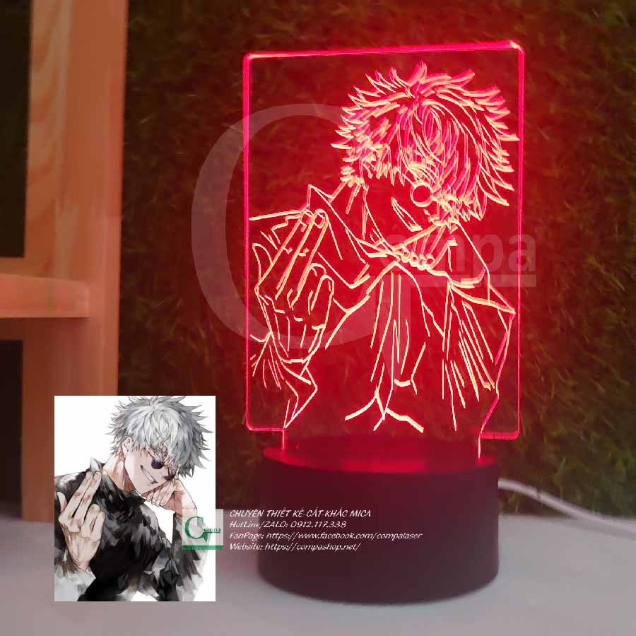 [ẢNH ANIME HOT LED 3D] Đèn Ngủ Jujutsu Kaisen Satoru Gojo Type 27 AJKN0127 16 màu tùy chỉnh COMPASHOP