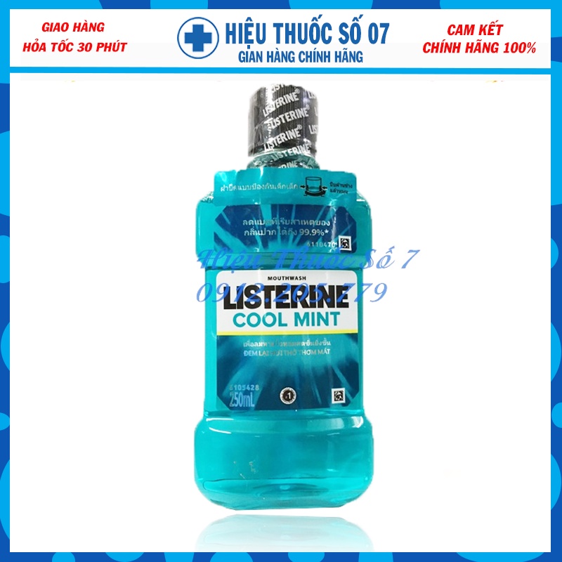 Nước súc miệng Listerine Cool Mint Thái Lan hương bạc hà the mát 100ml, 250ml, 750ml