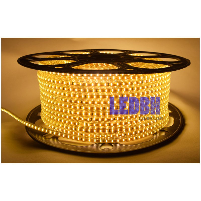 1m Đèn led dây 3014 Vàng nắng 220V cuộn 100m loại có 120 mắt led màu  – Home-3014-120D/M-WW