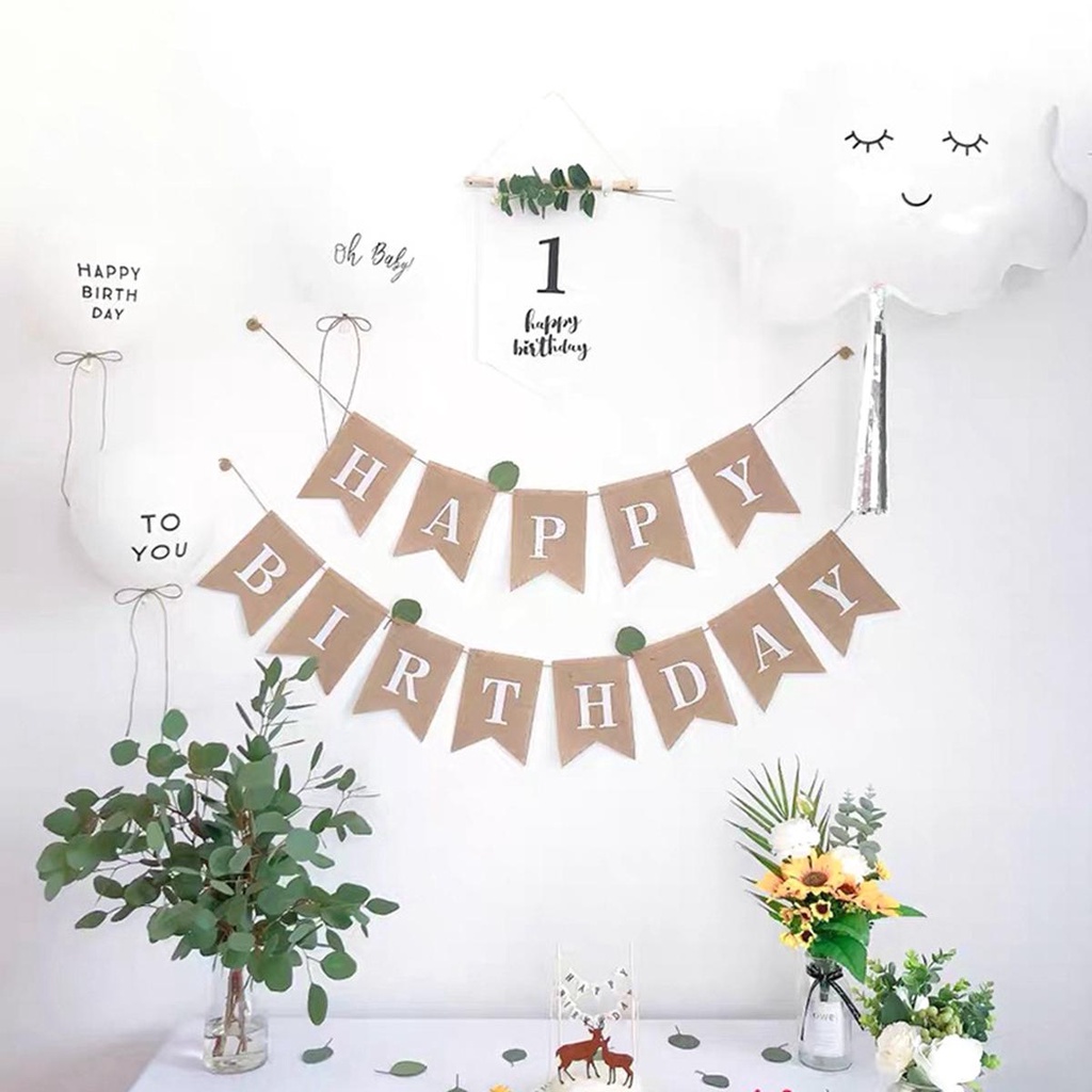 Bong Bóng Bằng Giấy Kraft Màu Trắng Trang Trí Tiệc Sinh Nhật Cho Bé