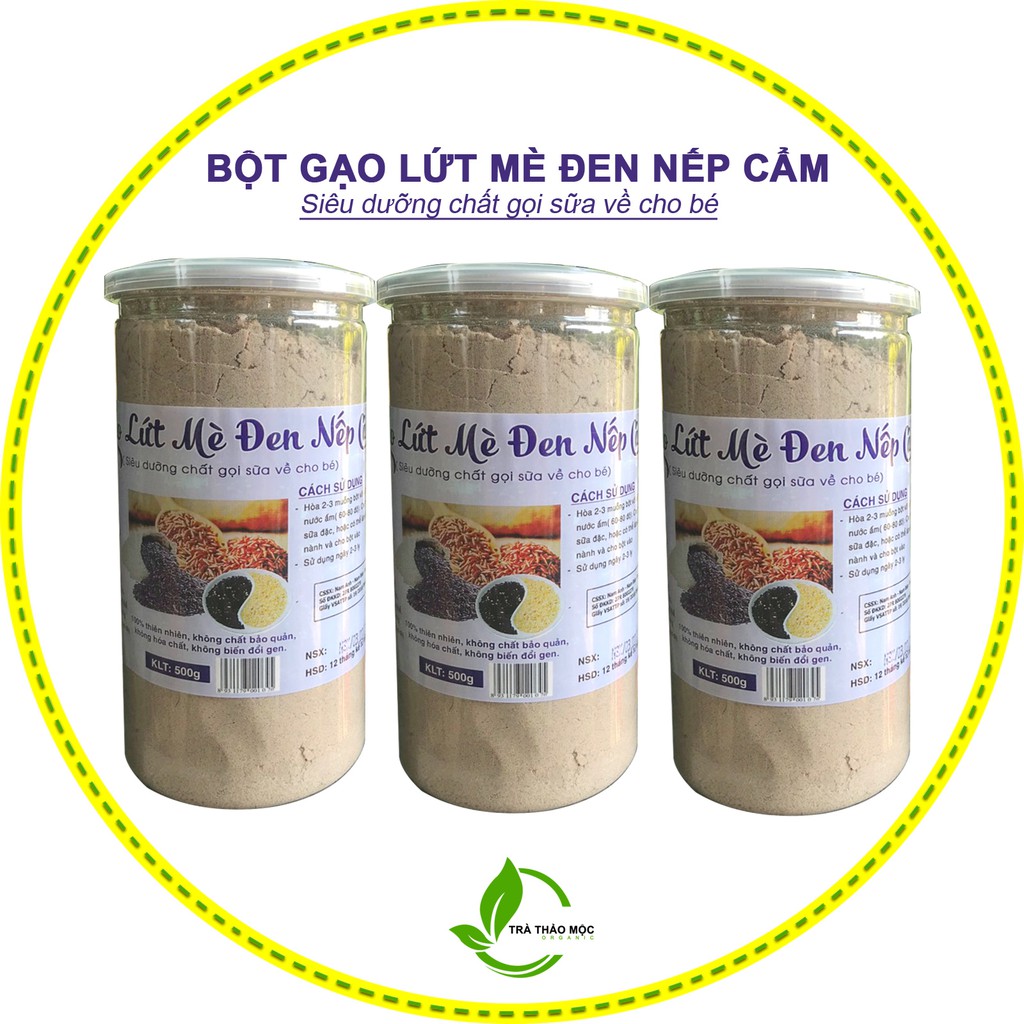 Bột Gạo Lức Mè Đen Nếp Cẩm 🥛 Hộp 500g 🥛Giảm Cân Lợi Sữa 🥛