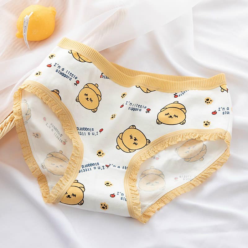 LỐ 10 QUẦN LÓT HÌNH GẤU CUTE VIỀN REN CHẤT COTTON SIÊU THOÁNG