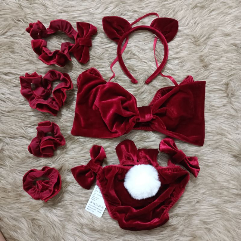 Set đồ cosplay thỏ ngọc sexy chất liệu nhung dễ thương gợi cảm M31