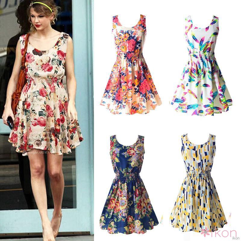 Đầm cổ chữ tiết phong cách Bohemian đầm hoa váy hoa nhí | BigBuy360 - bigbuy360.vn