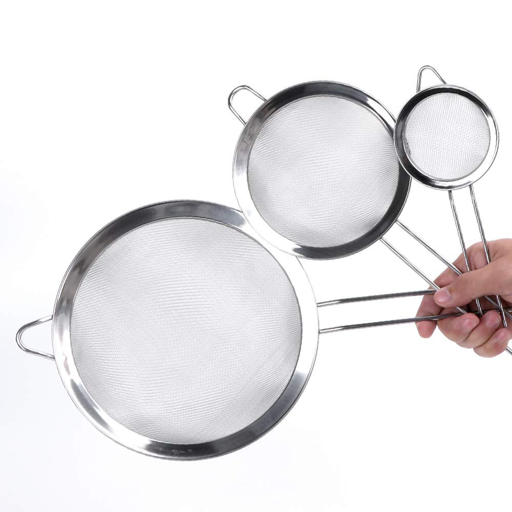 Rây lọc bột, lọc cháo siêu mịn bằng inox cho bé tập ăn dặm size 8, 10, 12 cm