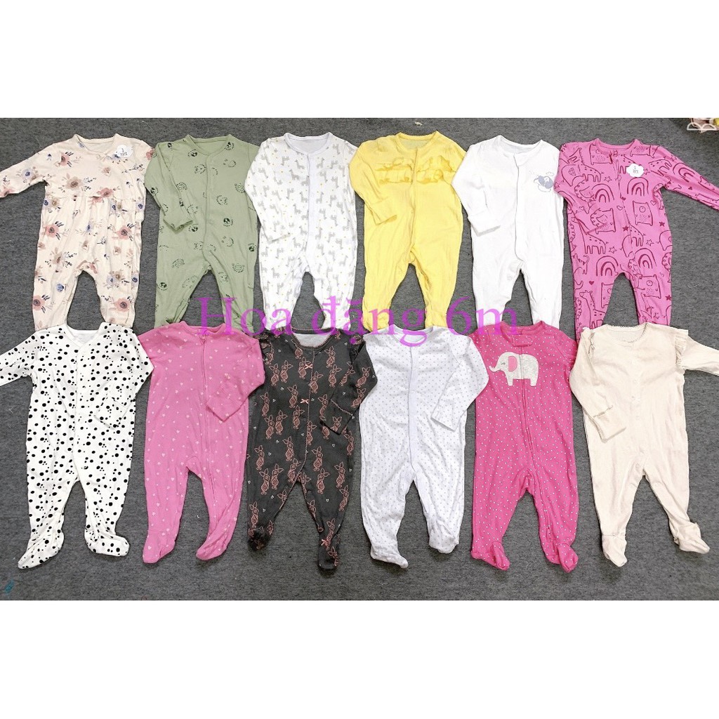 [HÀNG LOẠI 1]  Body Sleepsuit cotton xuất dư liền tất dành cho bé trai bé gái 0-24m[NGẪU NHIÊN]