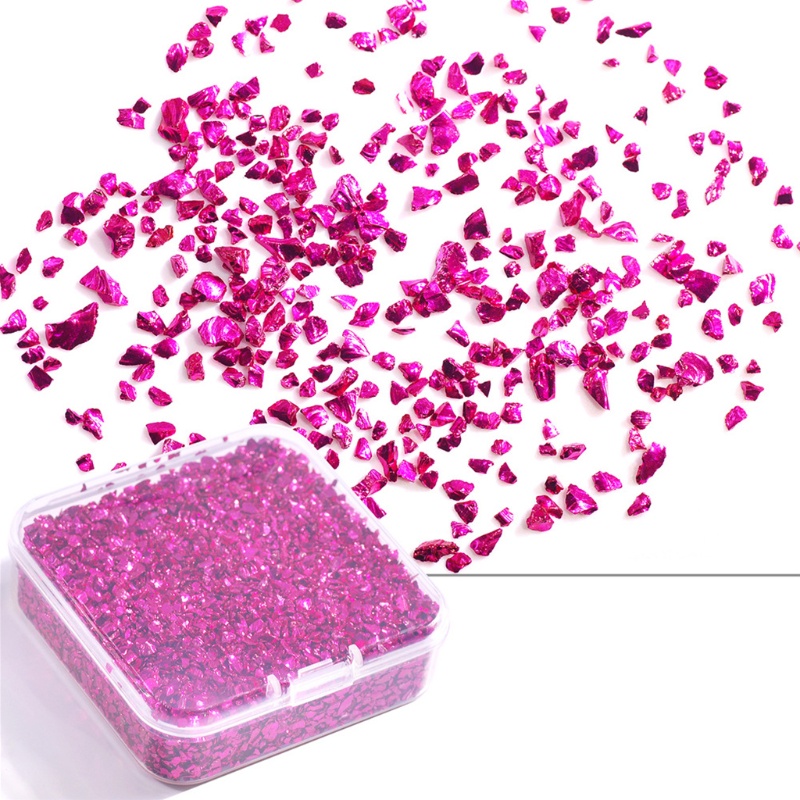 Blg Hạt Thủy Tinh Lấp Lánh 80g/ Hộp Kim Loại Để Vỡ Kính