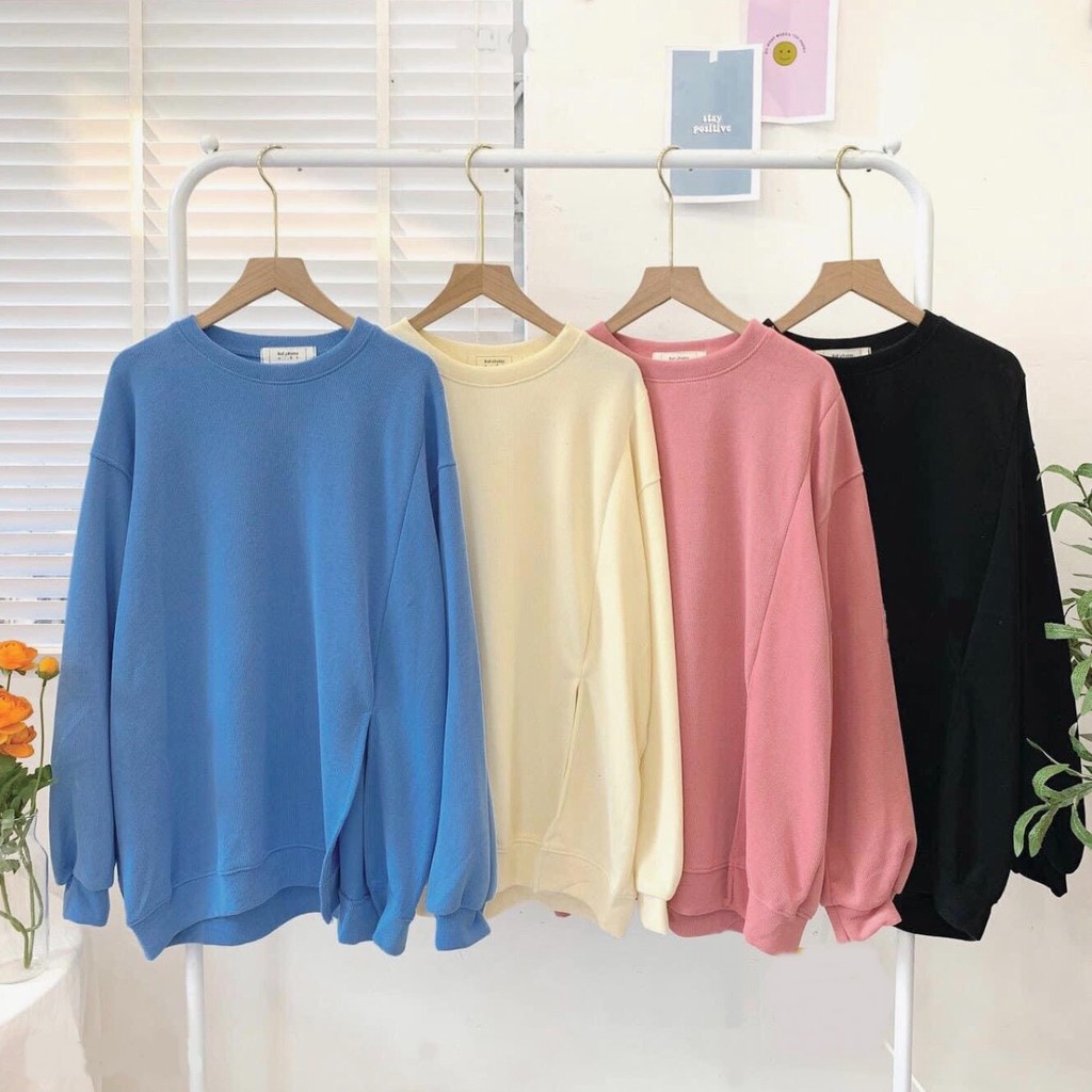 Áo nỉ tăm xẻ bên chất đẹp phong cách Hàn Quốc Fridayshop | BigBuy360 - bigbuy360.vn