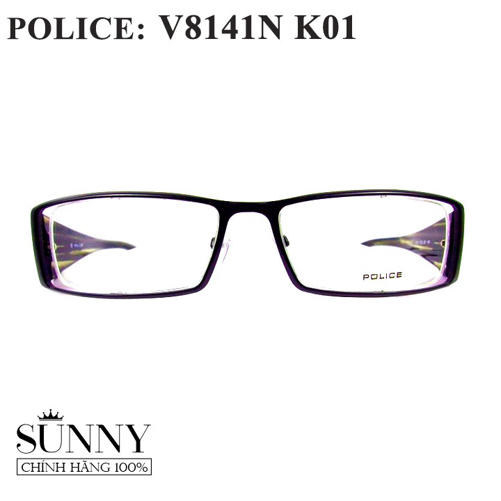 Gọng kính thời trang chính hãng nhiều màu Police V8141N K01, thiết kế dễ đeo bảo vệ mắt