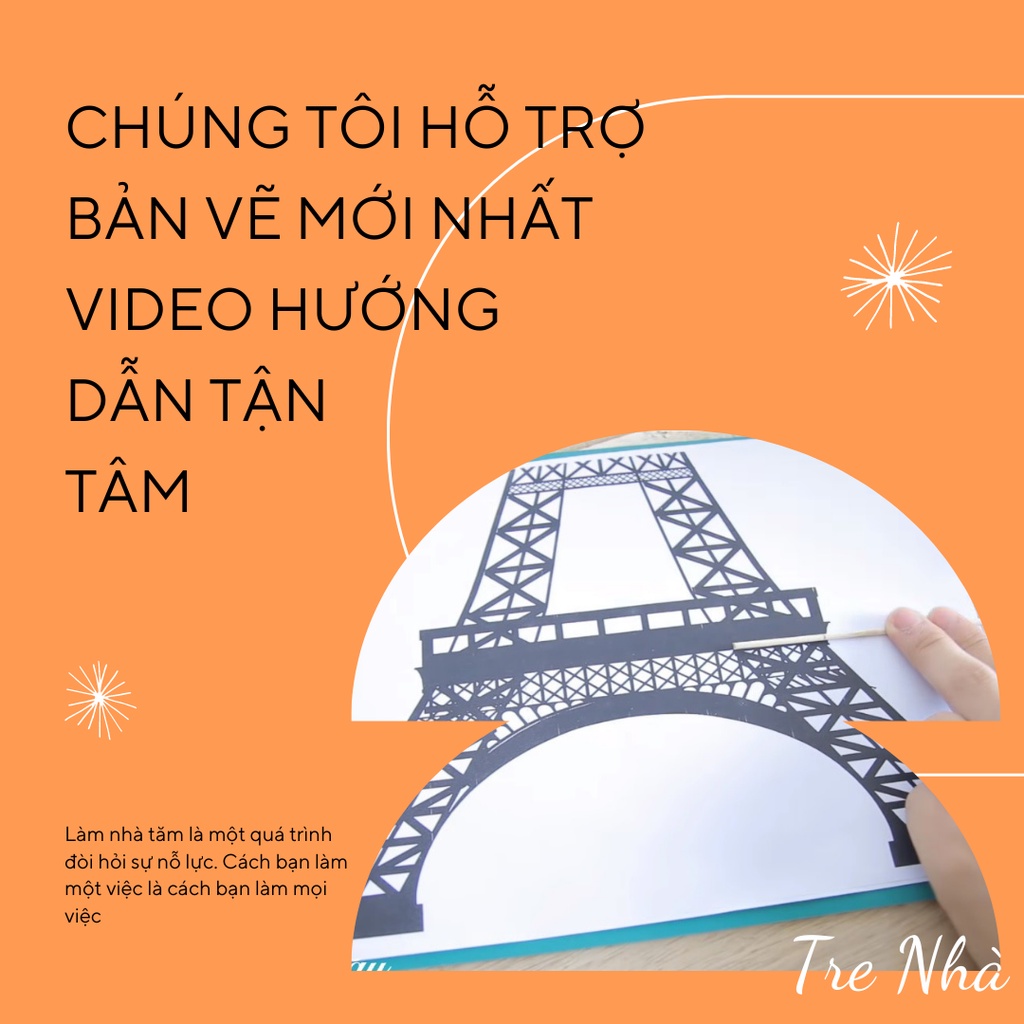 Bộ KIT làm tháp Eiffel bằng tăm tre