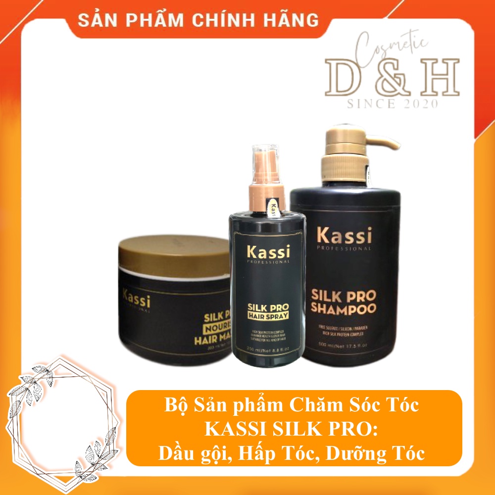 Bộ Sản phẩm Chăm Sóc Tóc KASSI SILK PRO: Dầu gội, Hấp Tóc, Dưỡng Tóc