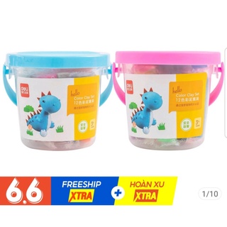 Đất nặn 12 màu + 3 khuândeli 7022