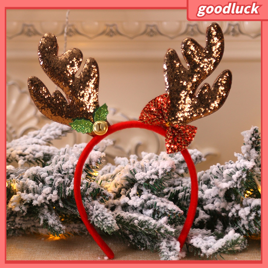 Băng đô cài tóc đính nơ phong cách giáng sinh trọng lượng nhẹ