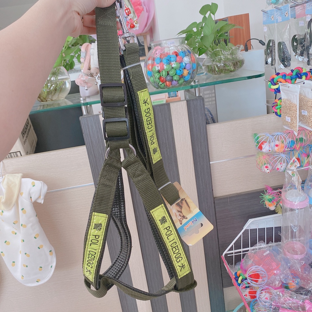 Dây dắt Yếm Police Phản Quang cho chó/ vòng cổ POLICE/ VÒNG CỔ CẢNH SÁT