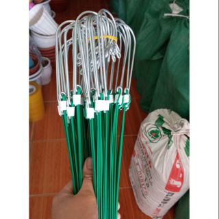 10 Móc kẽm 70cm treo chậu lan bọc nhựa
