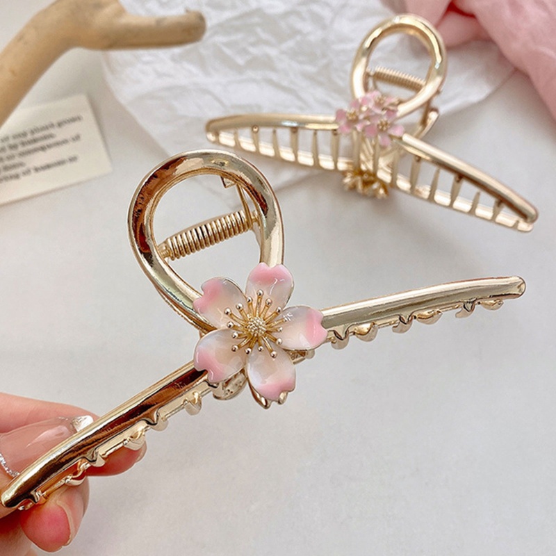 Ivy Kẹp Tóc Càng Cua Bằng Hợp Kim Hình Hoa Đào Ngọt Ngào Cho Bữa Tiệc