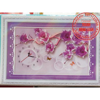 Tranh đính đá đồng hồ cha mẹ DF367