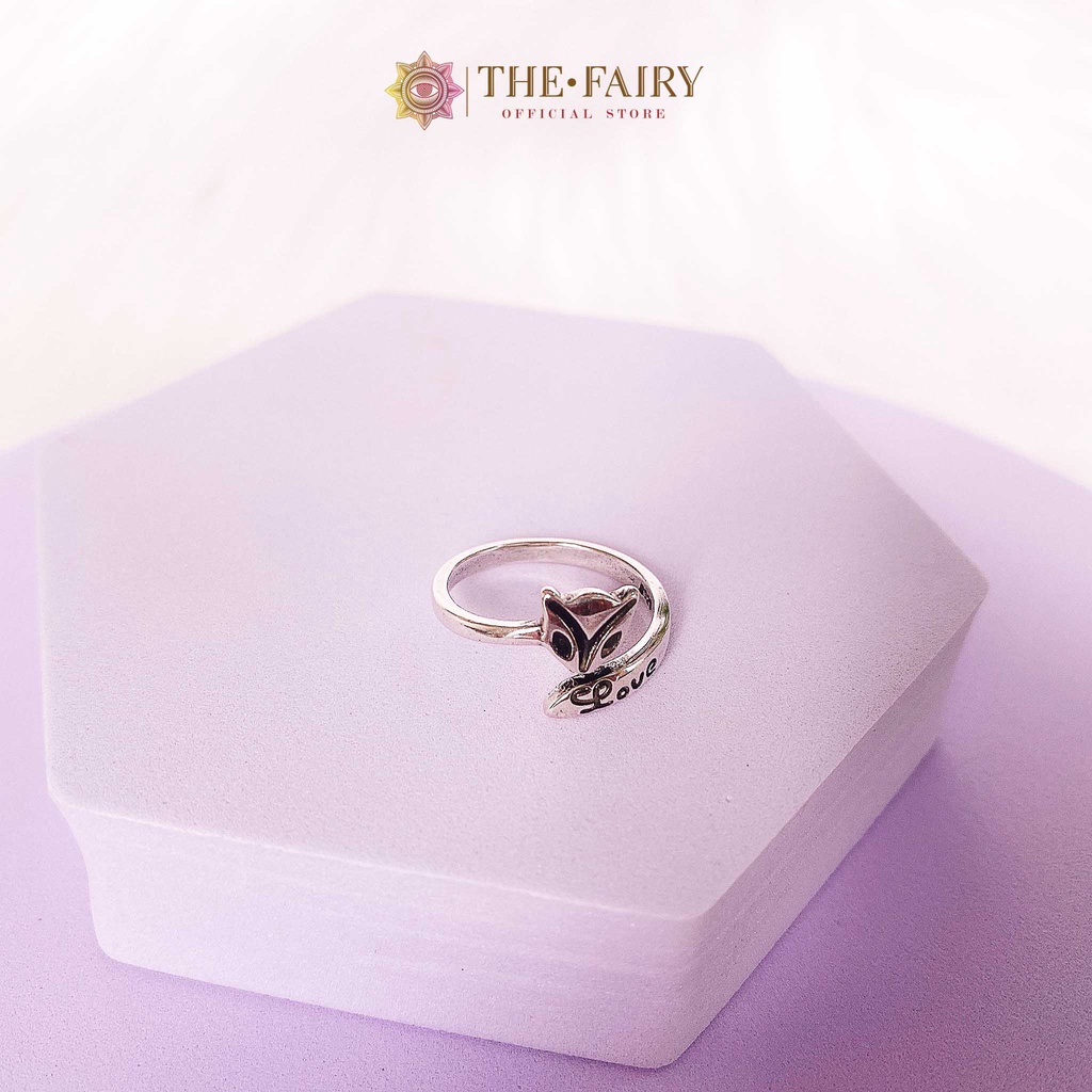 Nhẫn bạc hình hồ ly love [ N90 ]