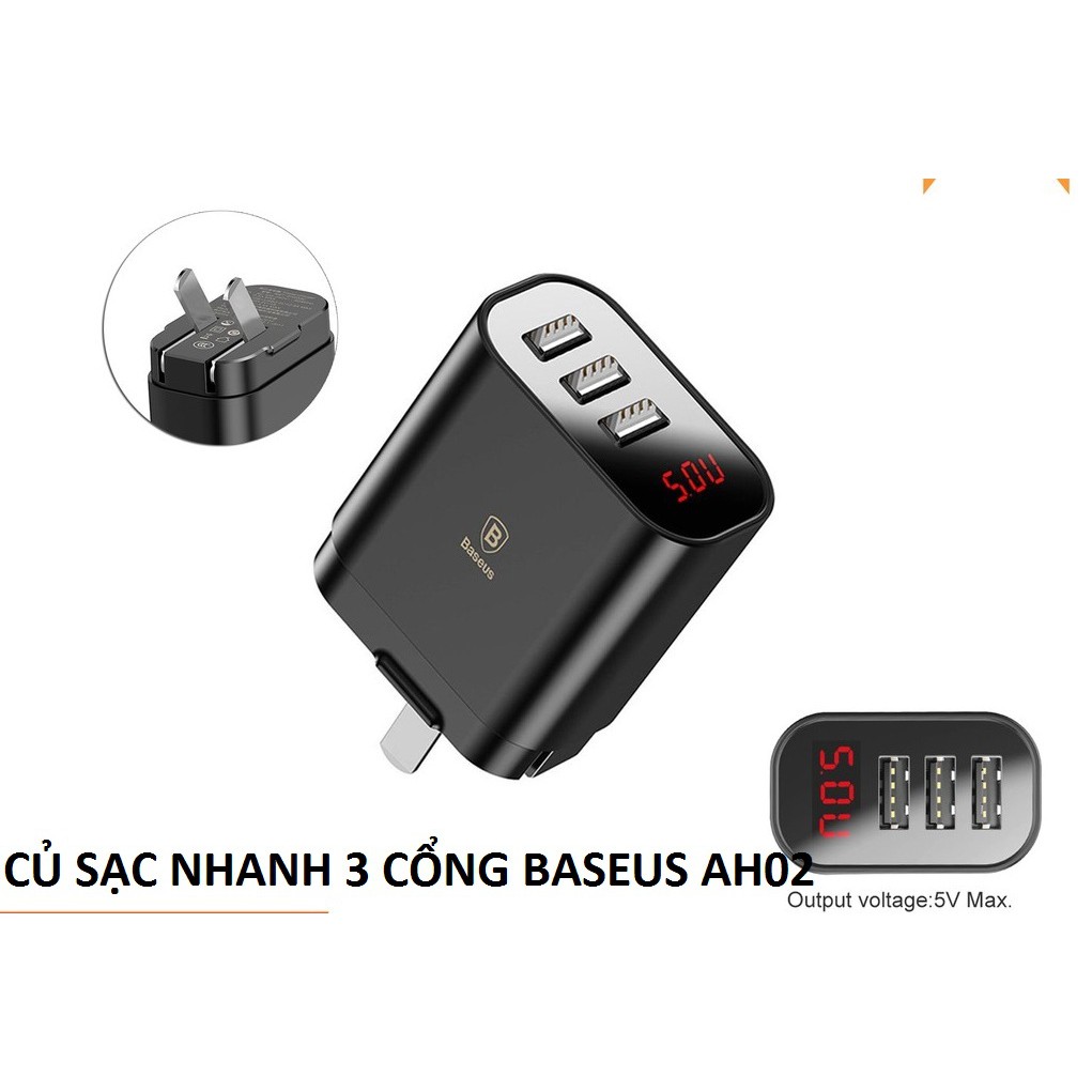 3 MẪU CỦ SẠC NHANH 3 CỔNG CAO CẤP CHỌN LỌC | Sac Siêu Nhanh Out-Put 3,4A | 100% Giao Hàng Chuẩn - 35000