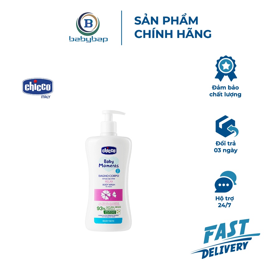 Sữa Tắm Giúp Bé Ngủ Ngon Chicco 0M+ 500ml Hương Thơm Nhẹ Nhàng Giúp Bé Thư Giãn, Thoải Mái, Ít Quấy Khóc