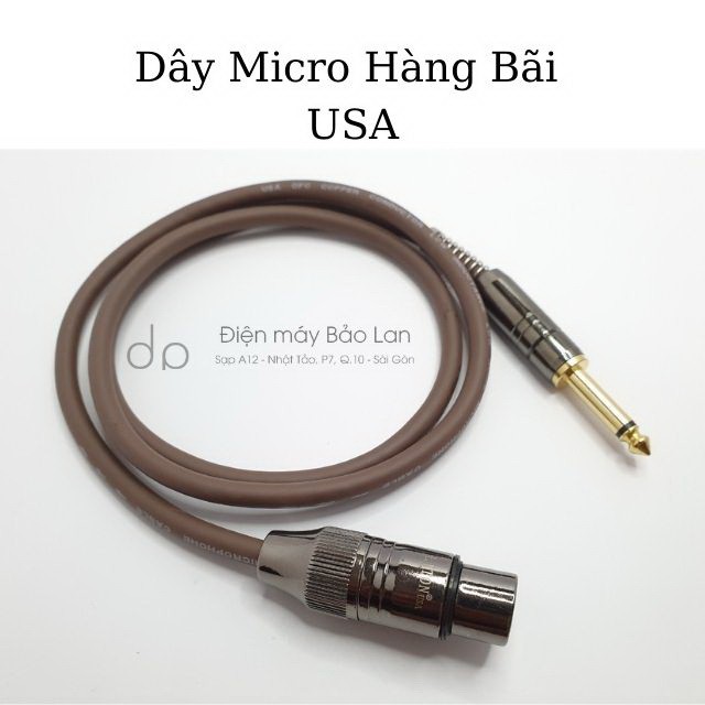 Dây Micro Hàng Bãi USA , Chống Nhiễu Cao Cấp , Màu Nâu , Bảo Hành 6 Tháng