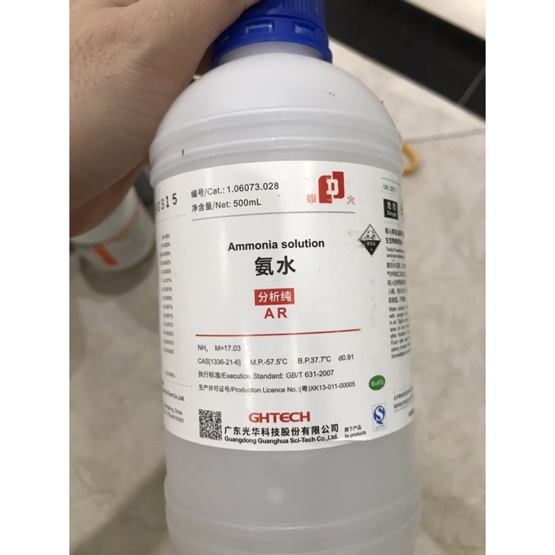 NH3 amoniac NH4OH chai 500ml Xylong CAS 1337-21-6 ammonia solution