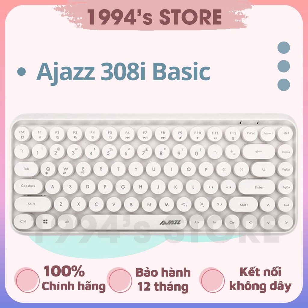 Bàn Phím Giả Cơ Không Dây Ajazz 308i Bluetooth - Dùng được cho Máy tính bàn PC, Laptop, Điện thoại, Máy tính bảng