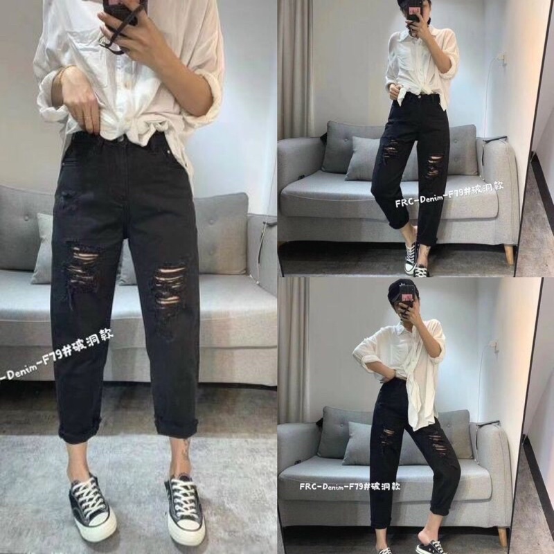 Quần bò baggy rách🌸DAQUY20🌸quần jeans baggy rách cực hot👉ảnh thật cuối | BigBuy360 - bigbuy360.vn