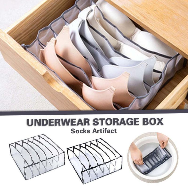 Set 3 túi vải lưới đựng đồ lót, tất vớ chia ngăn tiện gọn