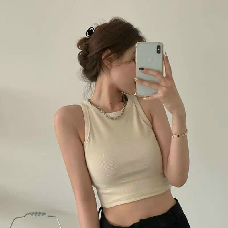 Áo croptop ba lỗ nữ  sát nách  thun không tay kiểu ôm body tank top vải cotton co giãn tốt milow fecret loại 1