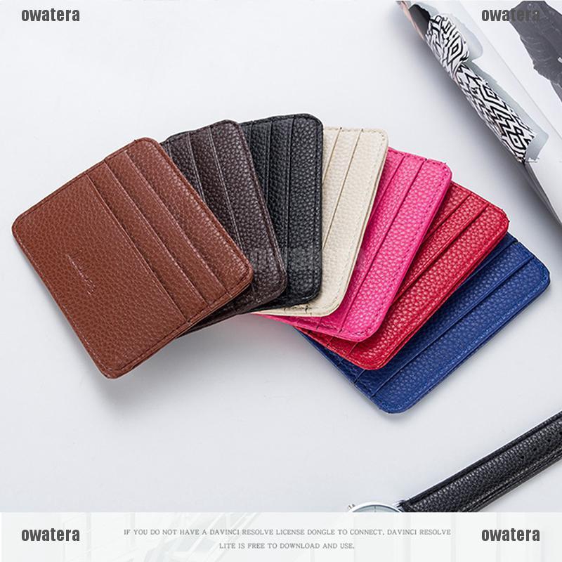 👗KIỀU DIỂM👗 Mens Leather Card Slim Bank Credit Card ID Card Holder Case Bag Wallet Holder