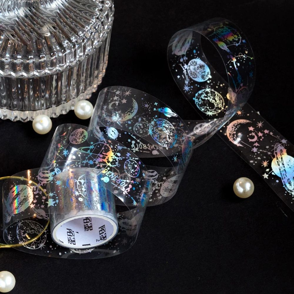 Cuộn băng keo PET trong suốt hình ngọn núi/ bươm bướm độc đáo trang trí sổ tay DIY